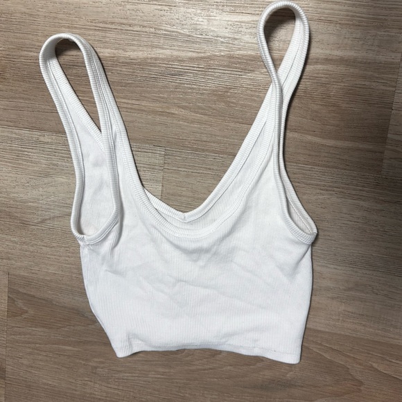 Zara Cream Ribbed Knit Top - Picture 3 of 3